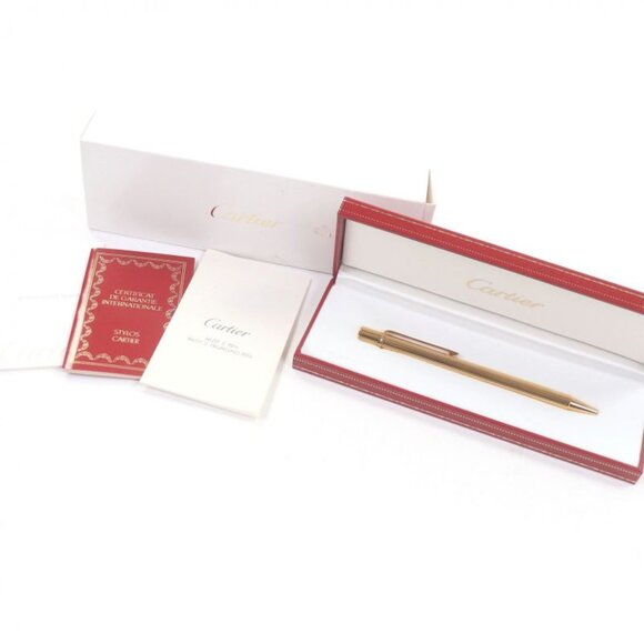 Cartier Must de Cartier Striped Ballpoint Pen Gold main image 7